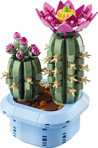 LEGO 11509 Botanicals Flowering Cactus - Artificial Potted Plant Set with 2 Cacti & Faux Flowers