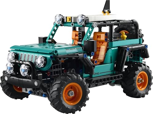LEGO 42227 Technic Jeep Wrangler Rubicon SUV Car Toy - Off-Road Vehicle Model Kit with V6 Engine, Steering & Suspension