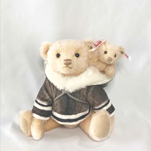 Steiff 007569 - Mama Teddy Bear with Baby - 23cm Mohair Cream -Limited Edition