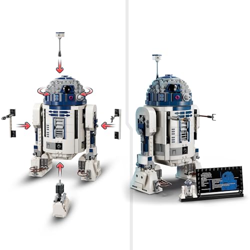 LEGO 75379 Star Wars R2-D2 Model Set, Buildable Toy Droid Figure with 25th Anniversary Darth Malek Minifigure and Decoration Plaque