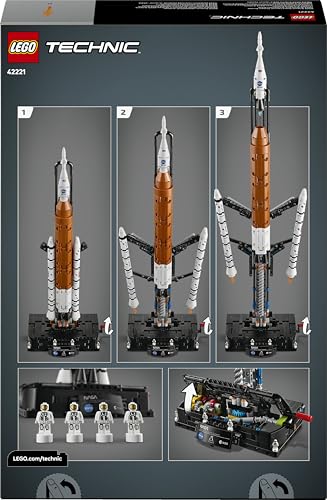 LEGO 42221 Technic NASA Artemis Space Launch System Rocket - Interactive STEM Toy w/ 4 Astronauts and a Separation Function