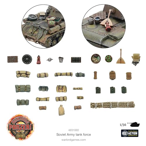 Warlord Games Soviet Army Tank Force - 1:56 / 28mm Plastic Scale Model Tanks for Achtung Panzer Highly Detailed World War 2 Miniatures for Table-top Wargaming