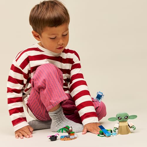 LEGO 75443 Star Wars Grogu's Homestead - Building Toy w/a Grogu Figure & Sorgan Frog, a Catapult & Blue Macarons