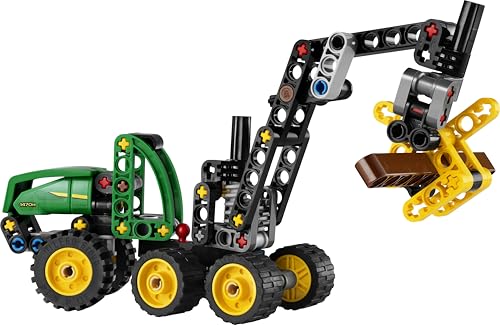 LEGO 42218 Technic John Deere 1470H Wheeled Harvester - Construction Vehicle Toy - STEM Model Kit w/a Rotating Boom & Working Claw