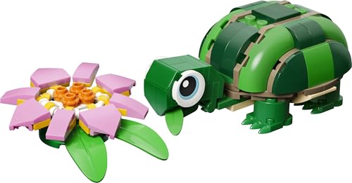 LEGO 31377 Creator 3in1 Turtle with a Water Lily Flower Toy - Animal Figure Transforms into a Chameleon or Frog