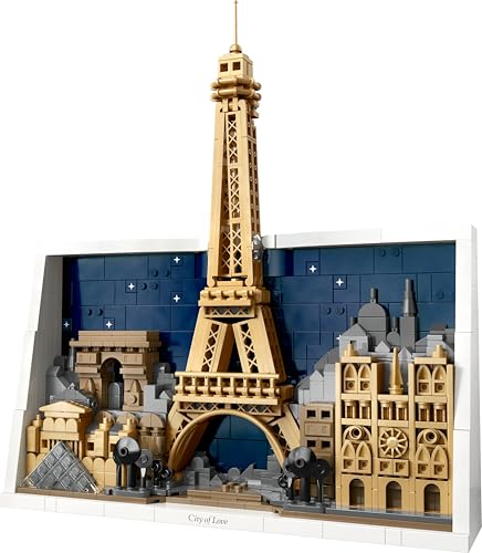 LEGO 21064 Architecture Paris – City of Love - DIY Miniature Model Kit for Adults - Home Decor 3D Wall Art with Iconic Parisian Landmarks Incl. Eiffel Tower