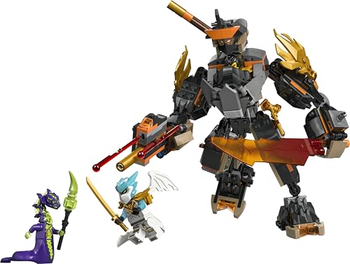 LEGO 71854 Ninjago Cole's Mission Mech & Dragon Zane - with Action Figure, 3 Minifigures and Swords