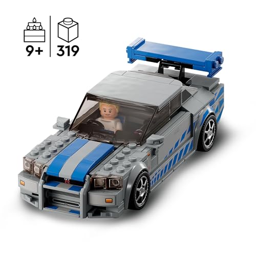 LEGO 76917 Speed Champions 2 Fast 2 Furious Nissan Skyline GT-R (R34) Race Car with Racer Minifigure