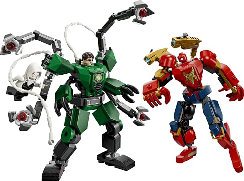 LEGO 76338 Marvel Mech Battle: Spider-Man vs. Doc Ock with 2 Action Figures, 3 Minifigures, Stud Shooters & Spider Slings