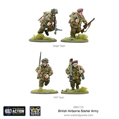Bolt Action - British Airborne Starter Army - 28mm Scale Plastic Miniatures by Warlord Games - Highly Detailed World War 2 Miniatures for Table-top Wargaming