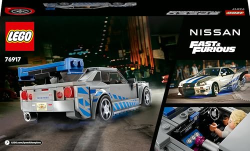 LEGO 76917 Speed Champions 2 Fast 2 Furious Nissan Skyline GT-R (R34) Race Car with Racer Minifigure