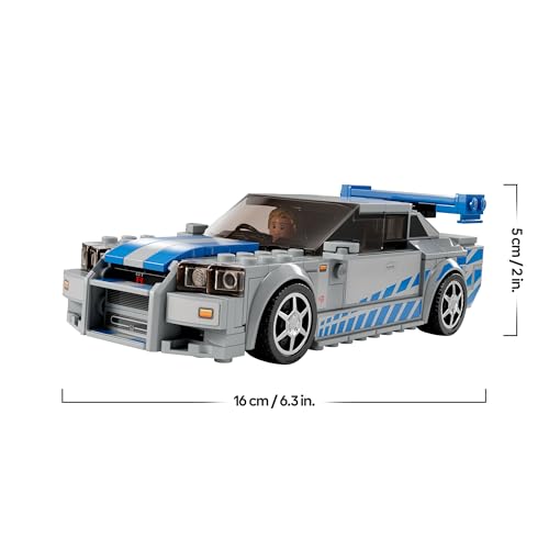 LEGO 76917 Speed Champions 2 Fast 2 Furious Nissan Skyline GT-R (R34) Race Car with Racer Minifigure