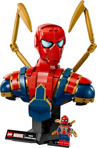 LEGO 76326 Marvel Iron Spider-Man Bust incl. 2 Movable Arms, a Rotating Head & a Super Hero Minifigure