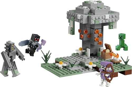 LEGO 21586 Minecraft The Pale Garden Toy - Miniature Biome with Creaking Minifigure & Mothman, Creeper & Skeleton Mobs Figures