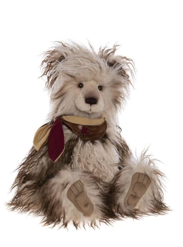 Charlie Bears Roslyn 2023 Long Haired Light Brown Teddy Bear Plush With Scarf Cuddle Trained