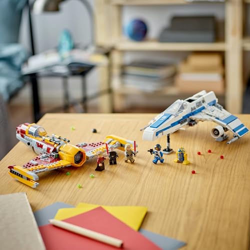LEGO 75364 Star Wars New Republic E-Wing vs. Shin Hati’s Starfighter, Ahsoka Series Set with 2 Toy Vehicles, Droid Figure, 4 Minifigures and 2 Lightsabers