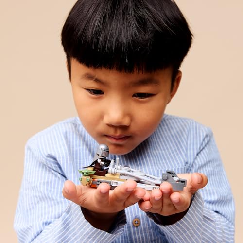 LEGO 75436 Star Wars The Mandalorian & Grogu's Speeder Bike Toy - incl. a Grogu Figure & Din Djarin Minifigure w/a Blaster