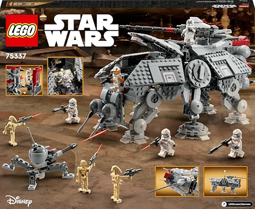 LEGO 75337 Star Wars AT-TE Walker with 3 212th Clone Troopers, Dwarf Spider & Battle Droid Figures