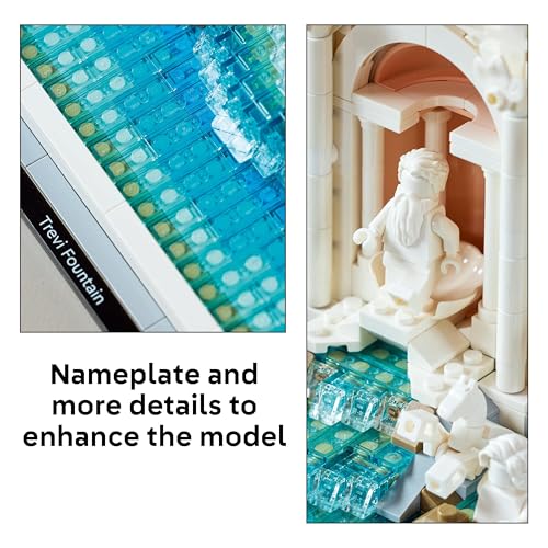 LEGO 21062 Architecture Trevi Fountain - Baroque Monument Model Kit with Palazzo Poli Facade & Minifigure Sculptures - Home or Office Decor DIY Set for Adults