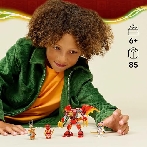 LEGO 71851 NINJAGO Kai's Dragon Mech Battle Pack - Ninja Toy w/an Action Figure, 3 Minifigures & Katanas