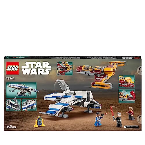 LEGO 75364 Star Wars New Republic E-Wing vs. Shin Hati’s Starfighter, Ahsoka Series Set with 2 Toy Vehicles, Droid Figure, 4 Minifigures and 2 Lightsabers