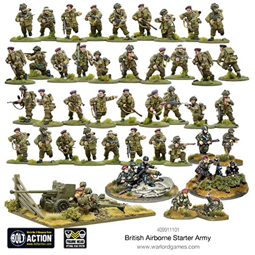 Bolt Action - British Airborne Starter Army - 28mm Scale Plastic Miniatures by Warlord Games - Highly Detailed World War 2 Miniatures for Table-top Wargaming