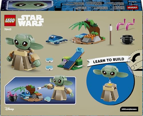LEGO 75443 Star Wars Grogu's Homestead - Building Toy w/a Grogu Figure & Sorgan Frog, a Catapult & Blue Macarons