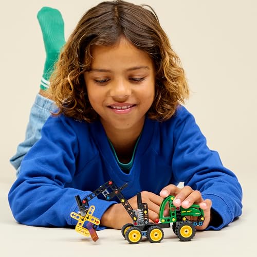 LEGO 42218 Technic John Deere 1470H Wheeled Harvester - Construction Vehicle Toy - STEM Model Kit w/a Rotating Boom & Working Claw