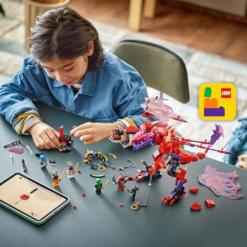LEGO 71832 NINJAGO Thunderfang Dragon of Chaos Toy with 6 Ninja Warriors Minifigures