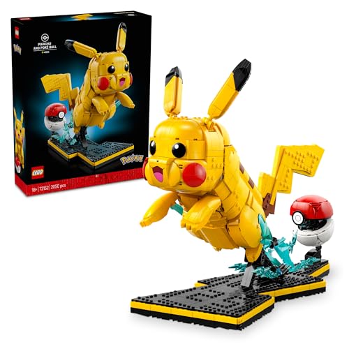 LEGO 72152 Pokémon Pikachu and Poké Ball - Model Kit with Posable Anime Figure & Dynamic Display Stand