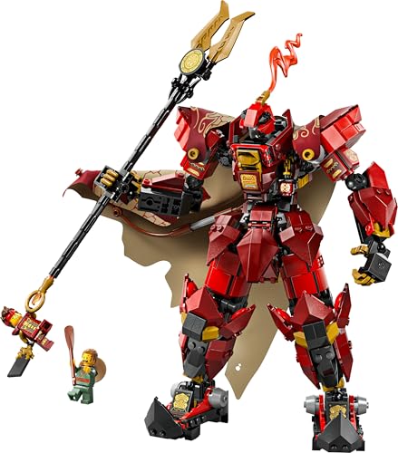 LEGO 71846 Ninjago The Fire Knight Mech with a Posable Figure, 2 Minifigures & a Sea Monster on a Display Stand