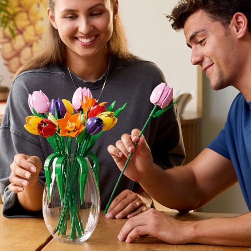 LEGO 11501 Botanicals Tulip Bouquet - Artificial Flowers Building Set for Adults - including 14 Faux Tulips in 5 Colours