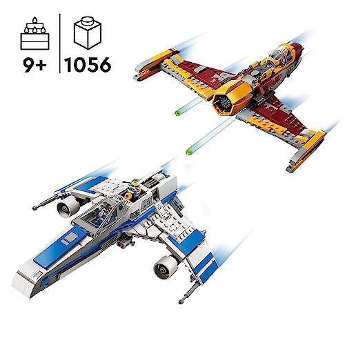 LEGO 75364 Star Wars New Republic E-Wing vs. Shin Hati’s Starfighter, Ahsoka Series Set with 2 Toy Vehicles, Droid Figure, 4 Minifigures and 2 Lightsabers