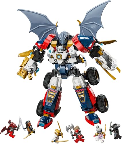 LEGO 71834 NINJAGO 4in1 Zane’s Ultra Combiner Mech Toy - Rebuilds into a Jet, Car Model, Dragon & Ninja Figure - Incl. 6 Minifigures