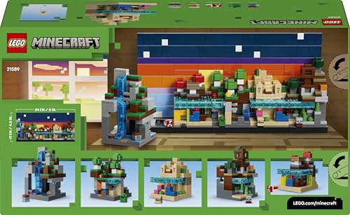 LEGO 21589 Minecraft Mini Biomes Toy - 3D Puzzle w/ 5 Microfigures