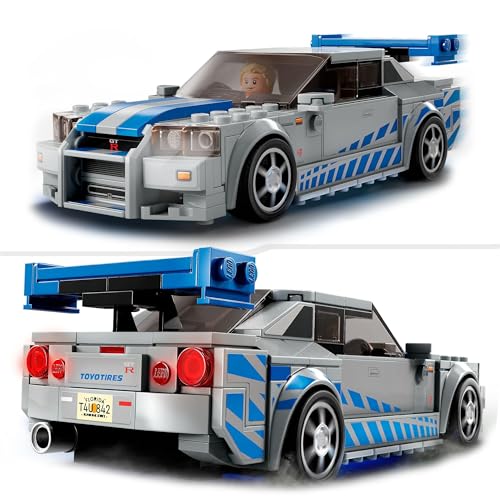 LEGO 76917 Speed Champions 2 Fast 2 Furious Nissan Skyline GT-R (R34) Race Car with Racer Minifigure