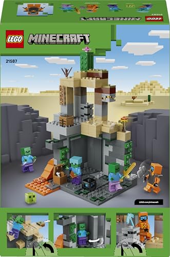 LEGO 21587 Minecraft Zombie Dungeon - with a Wanderer Minifigure, 3 Zombie Figures, a Slime & Crafting Table