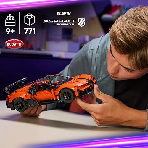 LEGO 42222 Technic Bugatti Chiron Pur Sport Hypercar Toy - Race Car Model Kit with W16 Engine, Steering & Opening Doors
