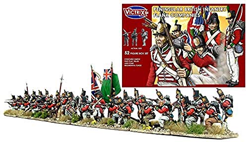Victrix VX0004 - Peninsular British Infantry Flank Companies - 52 Figure Box Set With Flags - 28mm Plastic Minatures Napoleonic