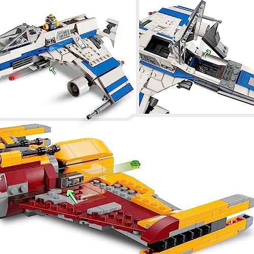 LEGO 75364 Star Wars New Republic E-Wing vs. Shin Hati’s Starfighter, Ahsoka Series Set with 2 Toy Vehicles, Droid Figure, 4 Minifigures and 2 Lightsabers