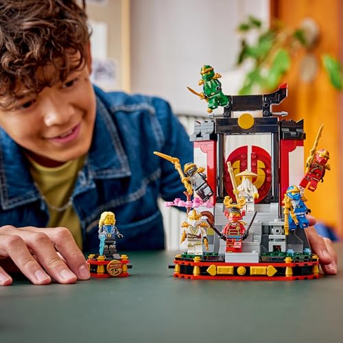 LEGO 71866 NINJAGO Ninja Character Display 15th Anniversary - Monastery Gate Model Kit w/ 8 Collectible Minifigures & Swords