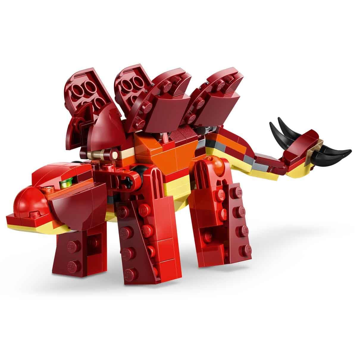 LEGO 31379 Creator 3in1 Fierce Dinosaur Toy - Build Velociraptor, Stegosaurus or Pterosaur Dino Figures w/Skeleton & Sharp Teeth Elements