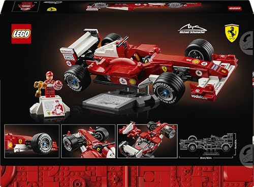 LEGO 11375 Icons Ferrari F2004 & Michael Schumacher - F1 Car Model Kit for Adults - Display Set w/ V10 Engine & Collectible Driver Minifigure