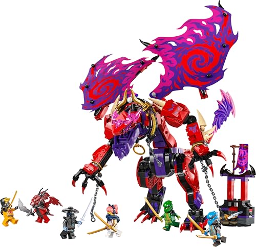 LEGO 71832 NINJAGO Thunderfang Dragon of Chaos Toy with 6 Ninja Warriors Minifigures