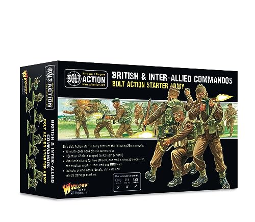 Bolt Action - British & Inter-Allied Commandos Starter Army - 28mm Scale Plastic Miniatures for Bolt Action Highly Detailed World War 2 Miniatures by Warlord Games