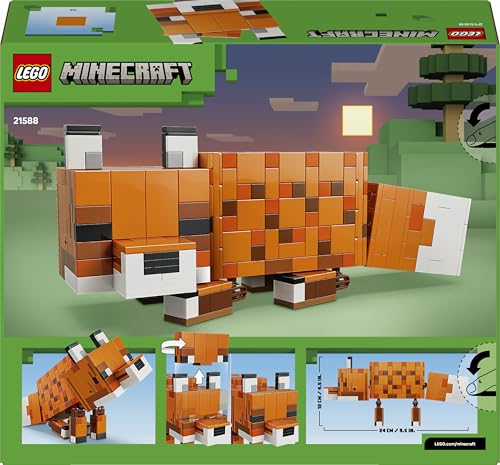 LEGO 21588 Minecraft The Fox Toy - 3D Puzzle Animal Figure with Accessories