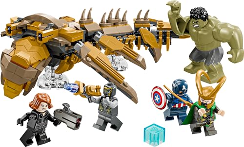 LEGO 76290 Marvel The Avengers vs. The Leviathan with Hulk Figure plus Captain America, Loki, Black Widow and Chitauri Minifigures