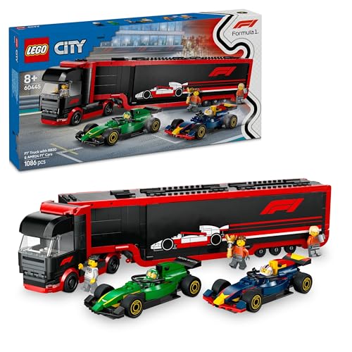 LEGO 60445 City F1 Truck with RB20 & AMR24 F1 Cars - Car Transporter