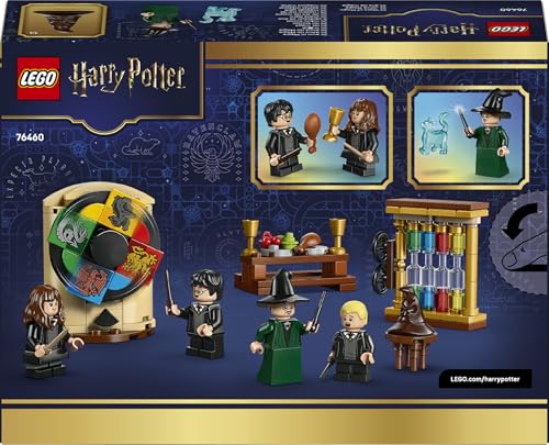 LEGO 76460 Harry Potter Hogwarts Castle : Sorting Hat Ceremony with Collectible Patronus, Hermione & Draco Malfoy Minifigures with Wands & a Spinning Wheel