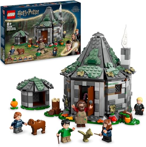 LEGO 76428 Harry Potter Hagrid’s Hut : An Unexpected - Includes Dragon and Dog Figures plus 5 Character Minifigures Hermione & Ron